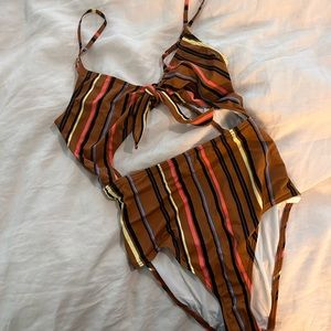 Urban Outfitter tie-Striped Swimsuit